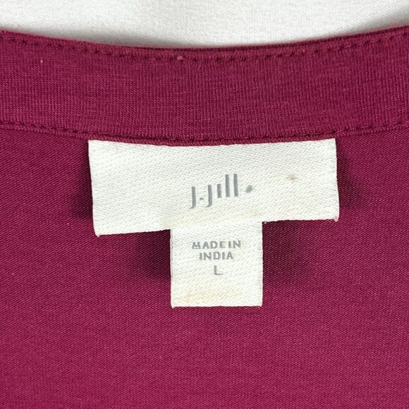 J Jill V-Neck Short Sleeve Pleated Button Casual Knee Length Shift Dress Large - Picture 6 of 8